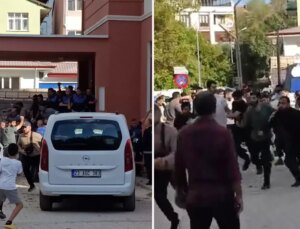 Zabıta amirliği önünde tekmeli yumruklu kavga